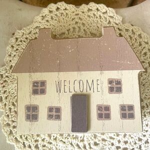 *Distressed Primitive “Welcome” House